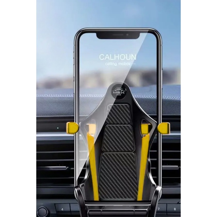 Profesyonel Yarış Koltuğu Tasarımlı Telefon Tutucu | Havalandırma Izgarasına Geçmeli Araç Tutucu