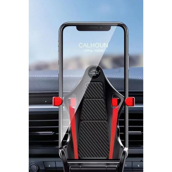 Profesyonel Yarış Koltuğu Tasarımlı Telefon Tutucu | Havalandırma Izgarasına Geçmeli Araç Tutucu