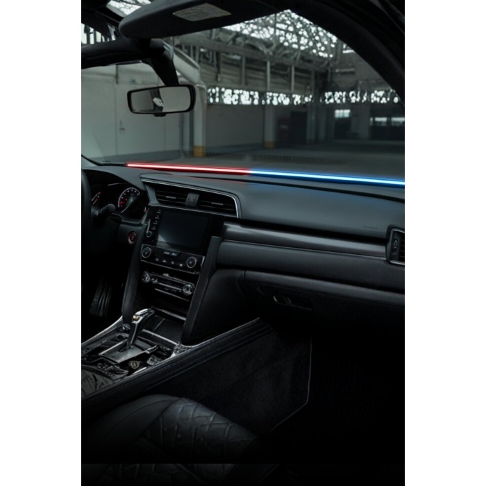 Kırmızı Mavi Flashlı Torpido Üstü LED Şerit | 12V Çift Renkli Dekoratif Araç İçi Aydınlatma