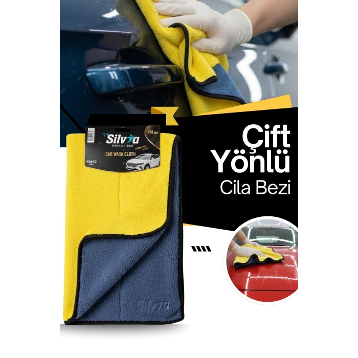 40x80 Çift Yönlü Mikrofiber Bez | Kadife Yüzeyli Cila Silme, Kurulama ve Parlatma Bezi | Çizmez