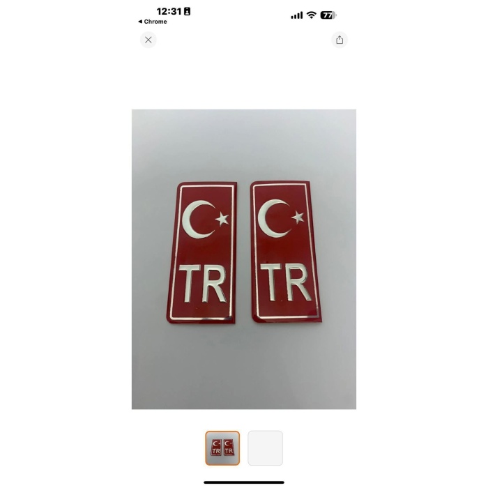 TR Plaka Arması Kırmızı 2’li Damla Etiket Sticker +AA KALİTE