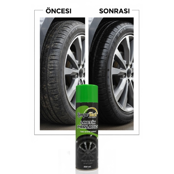 Lastik Parlatıcı Sprey 500 ml – Derin Siyah Görünüm ve Uzun Süreli Parlaklık