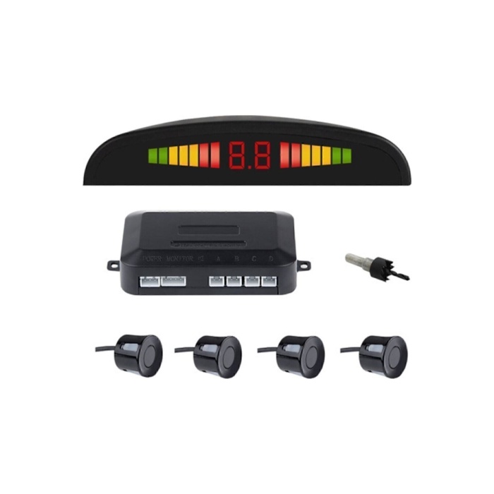 Dijital Ekranlı Araç Park Sensörü Ses Ikazlı 22 Mm Siyah Sensör Göz Pmx