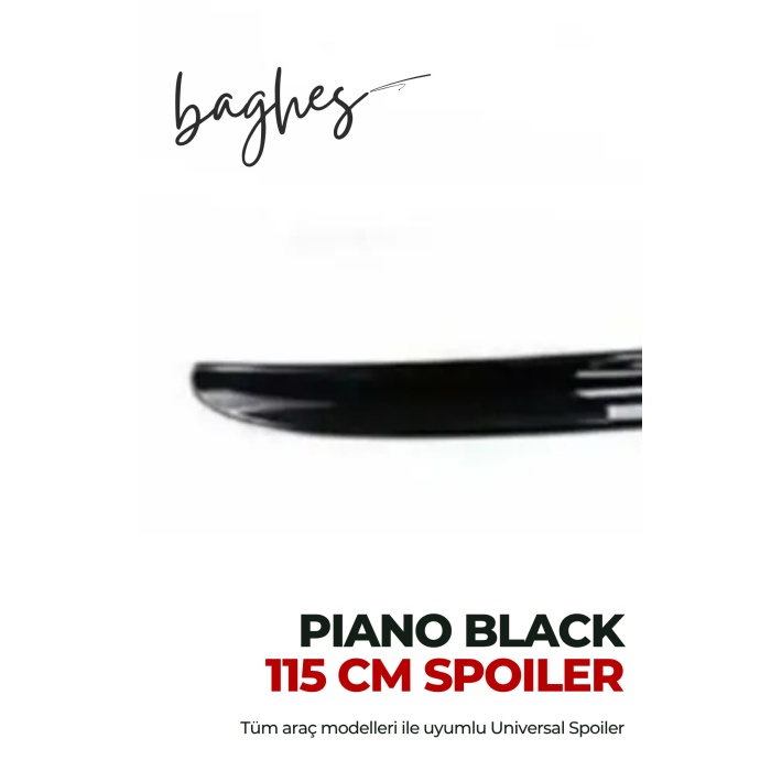 Arka Bagaj Spoiler 115 cm – Parlak Siyah Üniversal Bagaj Çıtası Spoyler