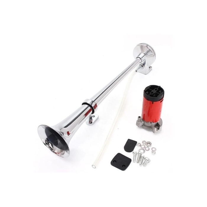 Marine Korna 12v Kendinden Motorlu Krom Havalı Korna (Role Hediyeli)