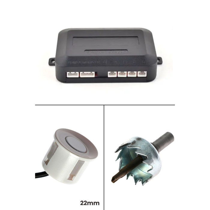 Sesli Araç Park Sensörü – 22 mm Beyaz Göz, Bip Ses Uyarı