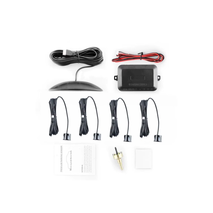 Dijital Ekranlı Sesli Araç Park Sensörü – 22 mm Siyah Göz, Sesli Uyarı