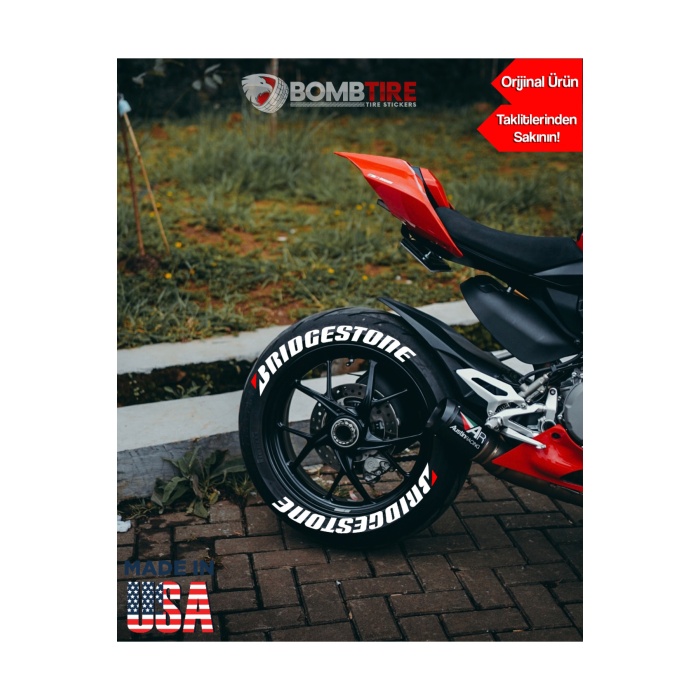 Bridgestone Motosiklet Ve Otomobil Lastik Yazısı Sticker Arma