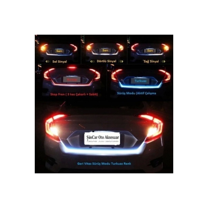 Itibar Bagaj Altı Kayar Kayan Led 7 Renkli Fonksiyonlu Su Geçirmez 120cm