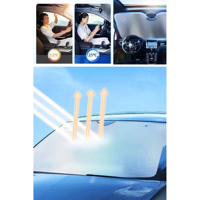 140 X 70 Cm Araba Ön Cam Güneşlik Cam Güneşliği Otomobil Güneşlikleri Araç Gölgelik Oto İçi Vantuzlu