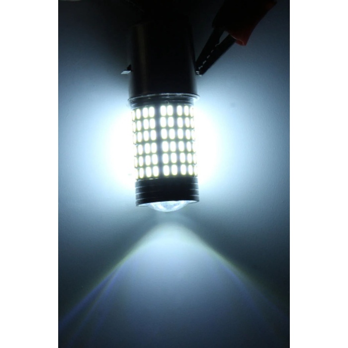 P21w SMD 1156 144 Ledli Ultra Parlak Geri Vites Park Ampül Tek Duy Beyaz 2 Adet