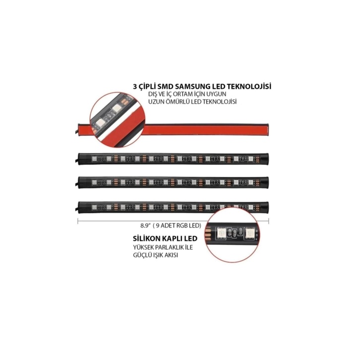 Ayak Altı Led Sese Ve Müziğe Duyarlı Led Rgb Kumandalı Ambiyans