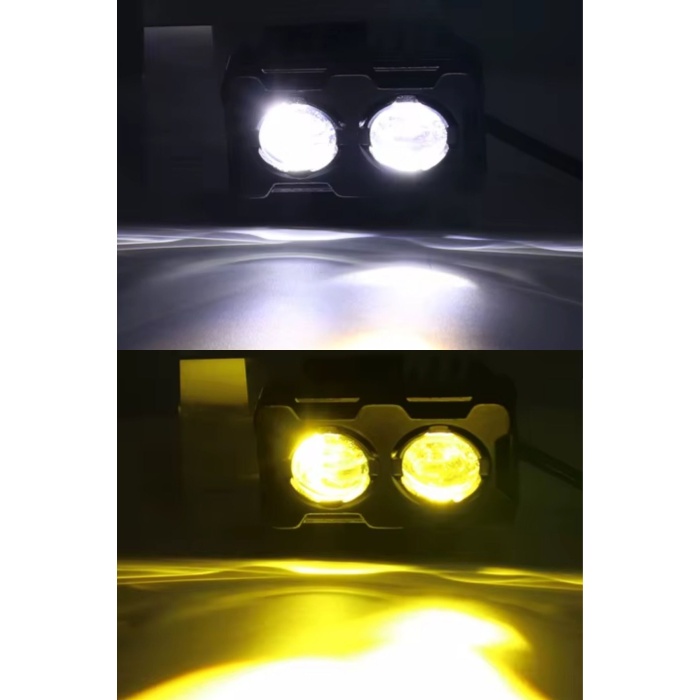 Baykuş Tip Sis Farı 2li Set – 50W Sarı & Beyaz Işık | Motosiklet, ATV, Off-Road, Araç Uyumlu