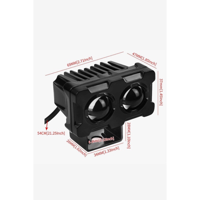 Baykuş Tip Sis Farı 2li Set – 50W Sarı & Beyaz Işık | Motosiklet, ATV, Off-Road, Araç Uyumlu