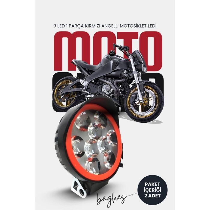 3 Modlu Motosiklet LED Far Takımı – Uzun, Kısa ve Çakar Beyaz Işık (12V)