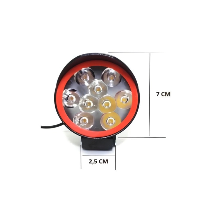 3 Modlu Motosiklet LED Far Takımı – Uzun, Kısa ve Çakar Beyaz Işık (12V)