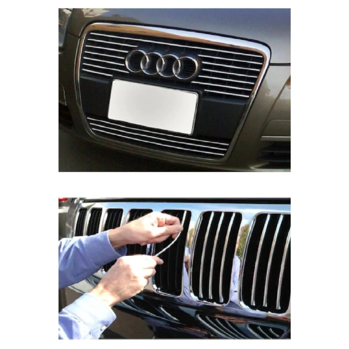 Araç Içi Dışı Geçmeli Koruyucu U Tipi Krom Çıta Kapı Koruyucu 5 Metre