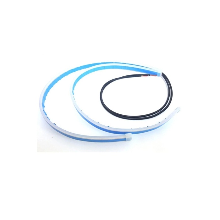 2 Renkli Kayar Sinyalli Far Üstü & Far İçi Gündüz Ledi – 60 cm (Beyaz + Sarı)