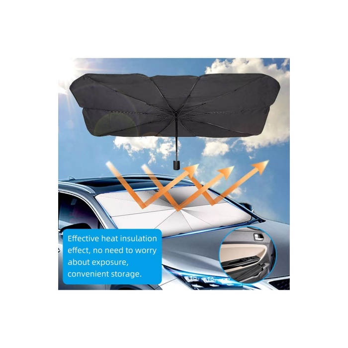 Tüm Araçlar İçin Araba Ön Cam Güneşlik Katlanabilir Güneşlik Şemsiye Ön Cam Gölgelik Esnek