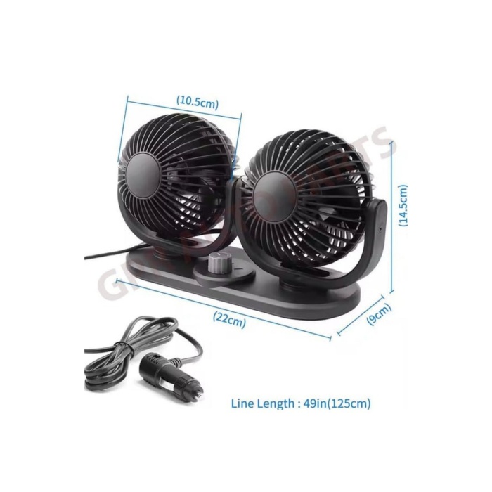 Araç Içi 360 Derece Dönebilen Mükemmel Soğutucu Vantilatör 24v Kademeli Güç Özelliği