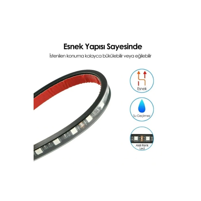 Araç Içi Ayak Altı Led Müziğe Ve Sese Duyarlı Rgb Renkli Kumandalı Led 12 Led
