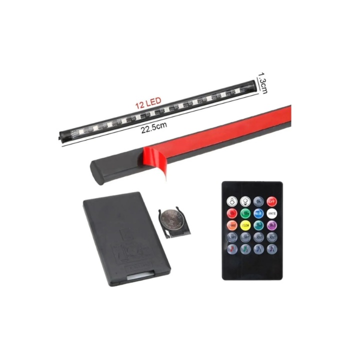 Araç Içi Ayak Altı Led Müziğe Ve Sese Duyarlı Rgb Renkli Kumandalı Led 12 Led