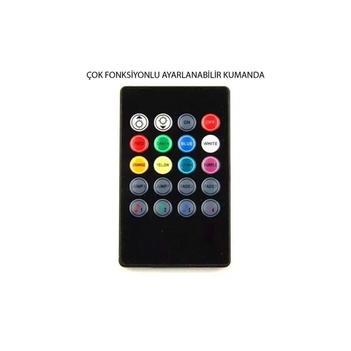Araç Içi Aydınlatma Sorelis Kumandalı Müziğe Duyarlı 12 Led Ayak Altı Led - 7 Renk Rgb Pro