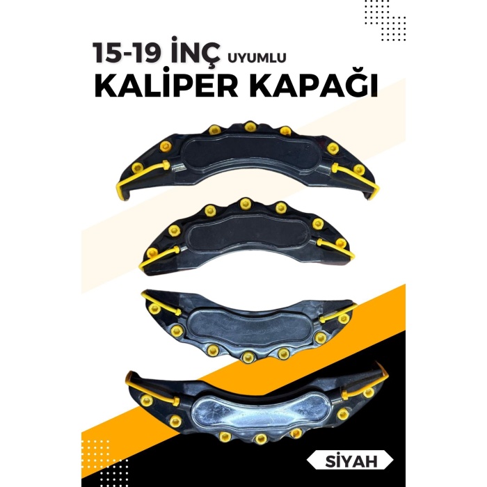 Siyah Kaliper Kapağı Seti (4lü) – Yağ Hortumlu Sportif Görünümlü Kapak Takımı