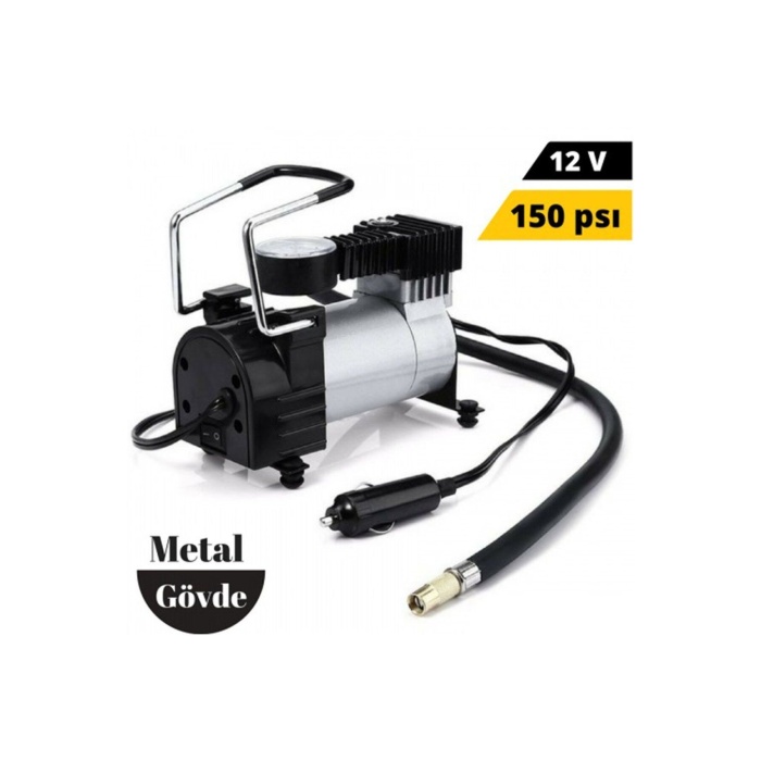 Metal Görünümlü Hava Kompresörü 12 Volt