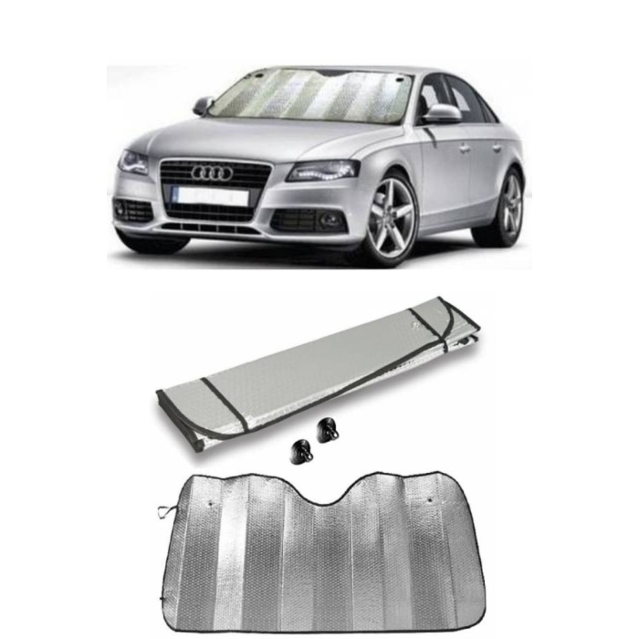 Araba Ön Cam Güneşlik Araç Içi Ön Cam Vantuzlu Folyolu Katlanır Güneşten Koruyucu Perde 130 X 60 Cm