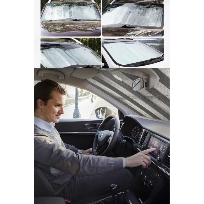 140 X 70 Cm Araba Ön Cam Güneşlik Cam Güneşliği Otomobil Güneşlikleri Araç Gölgelik Oto Içi Vantuzlu