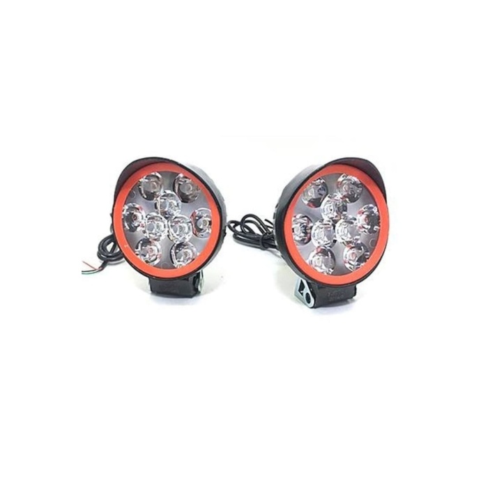 Motosiklet 9 Ledli Sis Far Çakar Modlu 2 Li Set 12v Led Far