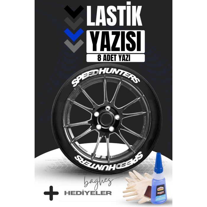 Speed Hunters Motosiklet Ve Otomobil Araç 3d Oto Lastik Yazısı Sticker Arma Seti – 8 Adet