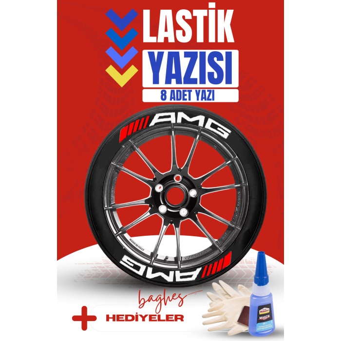 Amg Motosiklet Ve Otomobil Araç 3d Oto Lastik Yazısı Sticker Arma Seti – 8 Adet