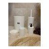 TOPTANBULURUM Banyo Seti 5li Beyaz Çöp Kovası Wc Fırçalık Sıvı Sabunluk Katı Sabunluk