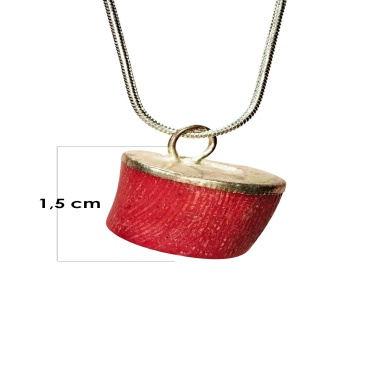 Mercan Doğal Taşı Zincirli El Yapımı Kolye Uç: 1,5 cm Zincir: 20 cm Kutulu