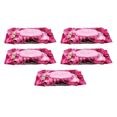 TOPTANBULURUM 5 Paket Red Rose Islak Havlu Mendil 90 Adet Kapaklı Gül Kokulu