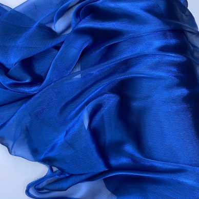 TOPTANBULURUM Abiye Elbiselik Işıltılı Tül Cam Organze Kumaş Petrol Mavi