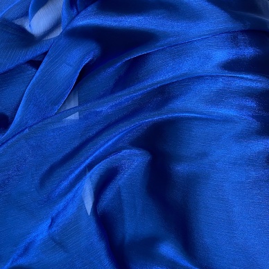 TOPTANBULURUM Abiye Elbiselik Işıltılı Tül Cam Organze Kumaş Petrol Mavi