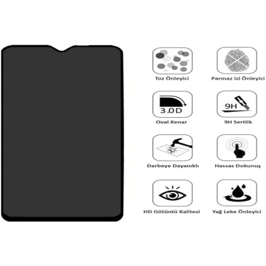 TOPTANBULURUM Redmi Note 8 Uyumlu Hayalet Ekran Gizli Tam Kaplayan Kırılmaz Cam Seramik Ekran Koruyucu Film