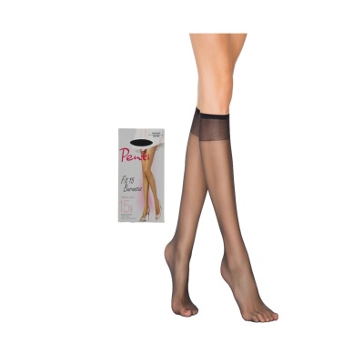 TOPTANBULURUM Fit 15 Burunsuz Parlak Kadın Pantolon Diz Altı Çorabı Siyah