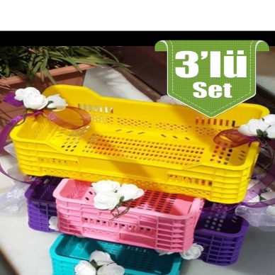 Kasa Sepet 3lü Set Çok Amaçlı Mini Plastik Organizer Mutfak Düzenleyiciler 17x10x6 cm