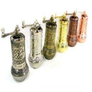 TOPTANBULURUM Osmanlı Motifli Kahve ve Baharat Değirmeni Gümüş