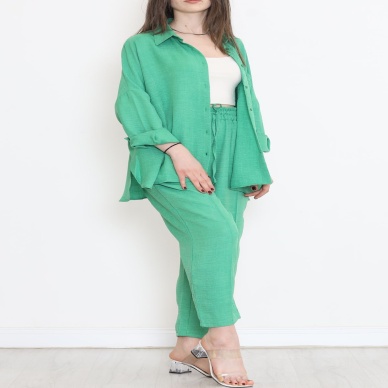 Keten Kimono Takım Yeşil - 16451.1059.