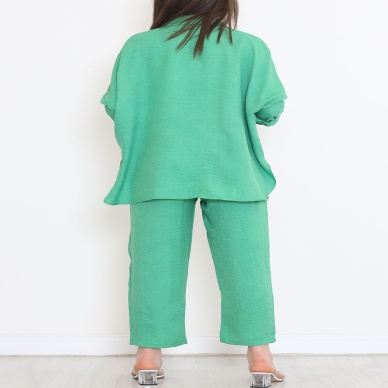 Keten Kimono Takım Yeşil - 16451.1059.