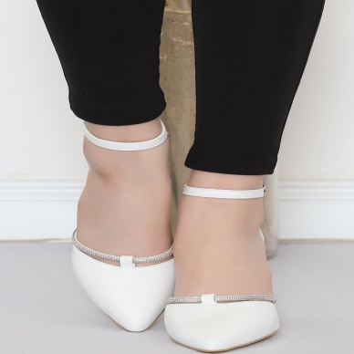 7 Cm Topuklu Ayakkabı Beyaz - 18214.264.