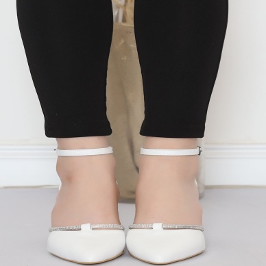 7 Cm Topuklu Ayakkabı Beyaz - 18214.264.
