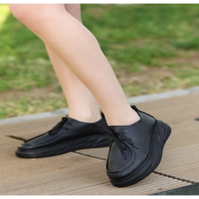 Freya Siyah Cilt Bağcıklı Spor Ayakkabı