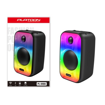 Platoon PL-4466 RGB Hafıza Kartı SD ve USB Girişli Bluetooth Taşınabilir Speaker Hoparlör