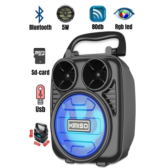 Platoon PL-4512 BT/USB SD 3 inç Bluetooth Rgb Işıklı Taşınabilir Hoparlör